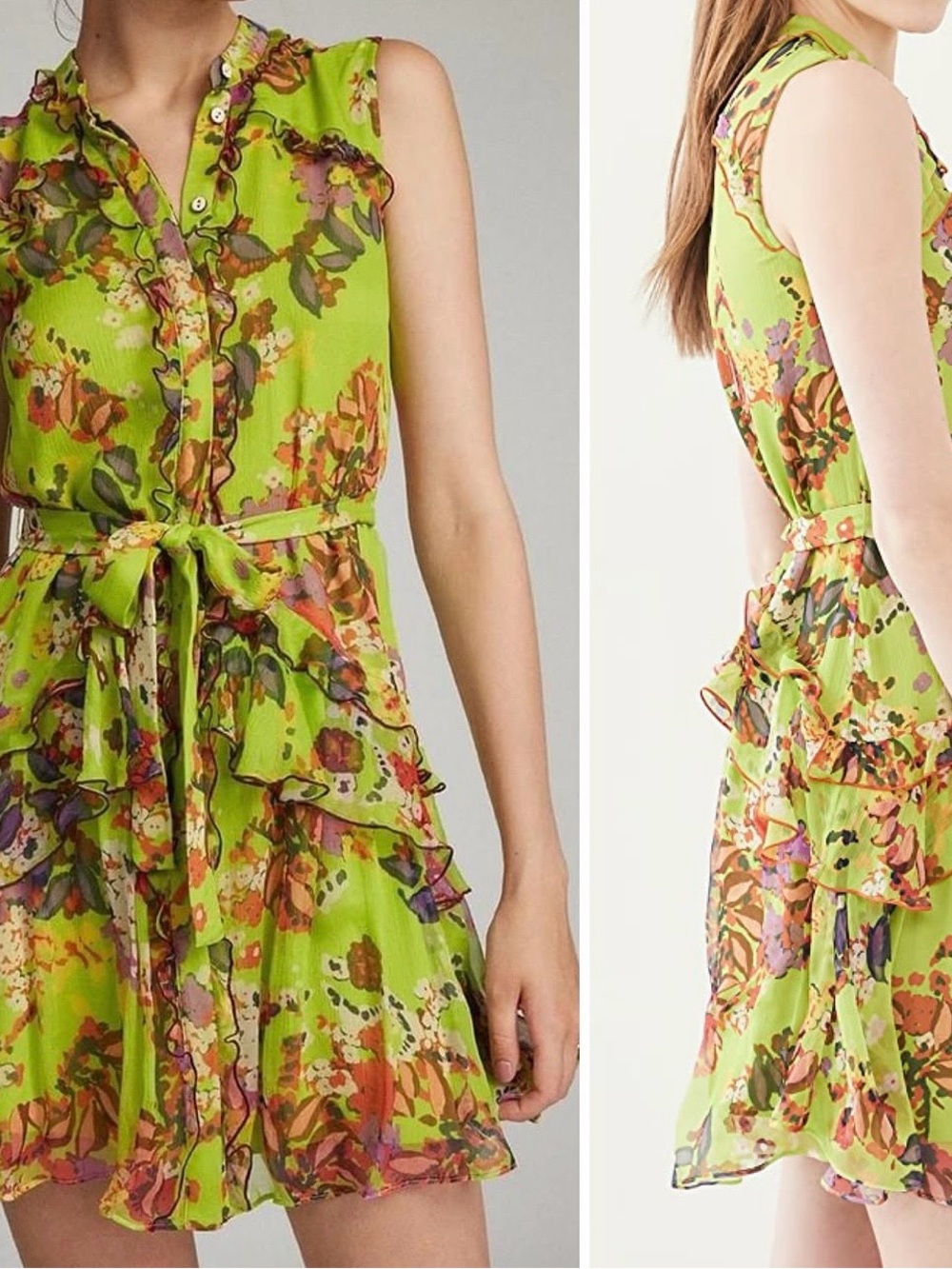 SALONI Tilly Ruffle B Dress with Tie-Waist belt included